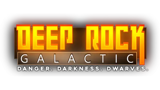 Logo overlayed over banner for game Deep Rock Galactic