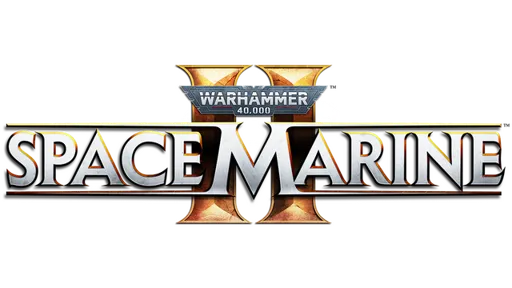 Logo overlayed over banner for game Warhammer 40,000: Space Marine 2