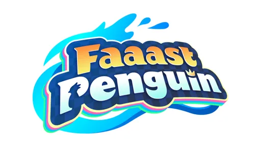 Logo overlayed over banner for game Faaast Penguin